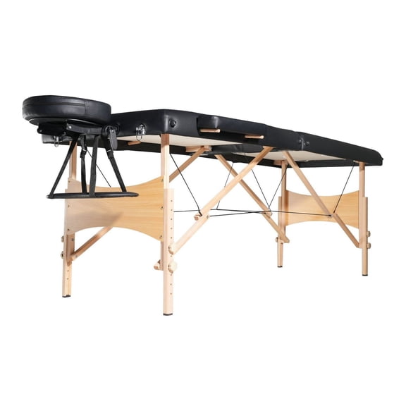 Portable Massage Table 28" W, Folding Lightweight Massage Bed, 8-Level Adjustable Height, 600LBS Capacity, Spa Table with Headrest & Carry Bag