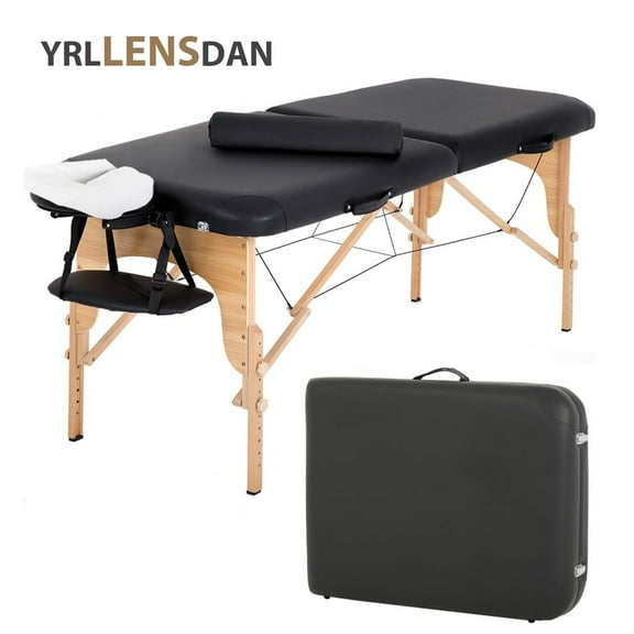 Portable Massage Table Foldable Massage Table Portable Lash Bed Adjustable Massage Table Carrying Case Physical Therapy Table Waxing Reiki Spa Lash Tattoo Table Facial Beauty Spa Massage Bed,Black