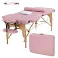 thumbnail image 1 of YRLLENSDAN Foldable Massage Table with Bed Cover,Bolsters and Side Storage Bag Portable Massage Bed for Physical Therapy Waxing Reiki Spa,28 in Pink, 1 of 7