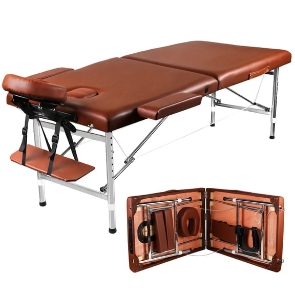 Portable Massage Table, Foldable Lightweight 2 Section Adjustable Height, for Esthetician Eyelash Home Physical Relax, Tattoo Table Spa Bed Lash Table Folding Salon Facial Bed