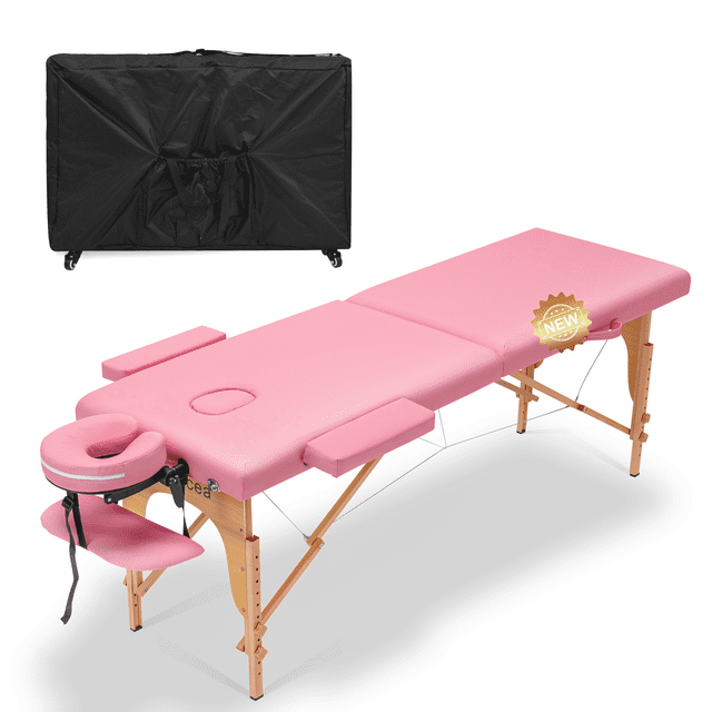 Portable Massage Table with Carrying Case, Height Adjustable Spa Bed