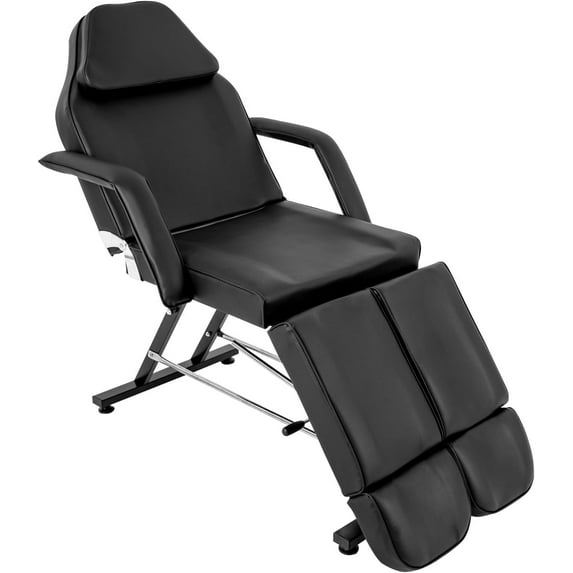 Portable Massage Tattoo Chair, Adjustable Facial Bed with Split Footrests - Multipurpose Spa Table for Estheticians & Clients, 70.9 x 24.4in Large Space, Durable & Comfortable, Black