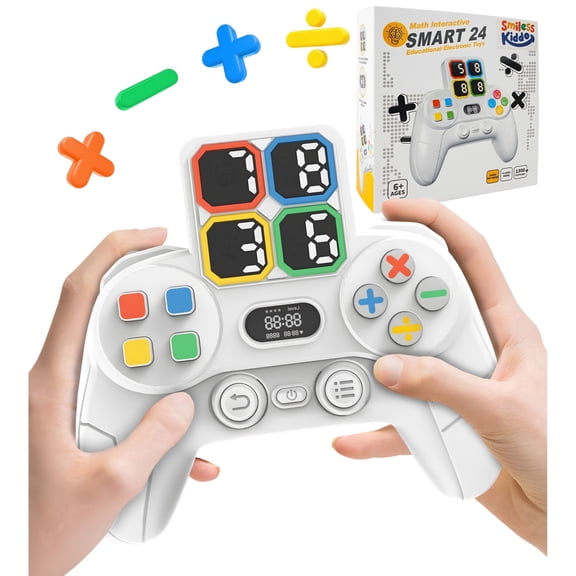 YCFUN Portable Math Learning Toy for Kids, Handheld Math 24 Game with 1300+ Challenges, STEM Preschool Toys for Toddlers Boy Girls 5-12
