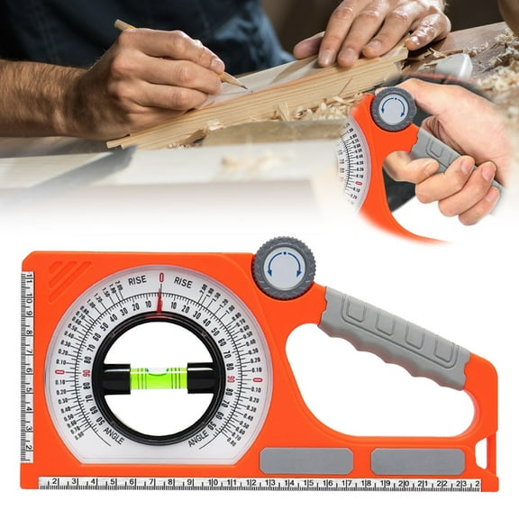 Portable Mechanical Inclinometer - Professional 360-Degree Angle Finder with 0.1-Degree Precision Scale, Magnetic Base, Built-In Bubble Vial, Compact Pocket Size, 1PC, Construction Layout Tool