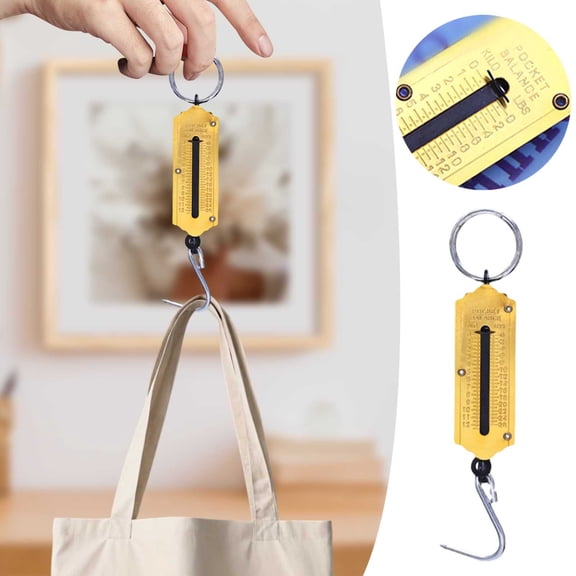 Portable Mechanical Spring Scale Fishing Weigher Hook Hanging Luggage Handheld Aluminum Tube Pocket