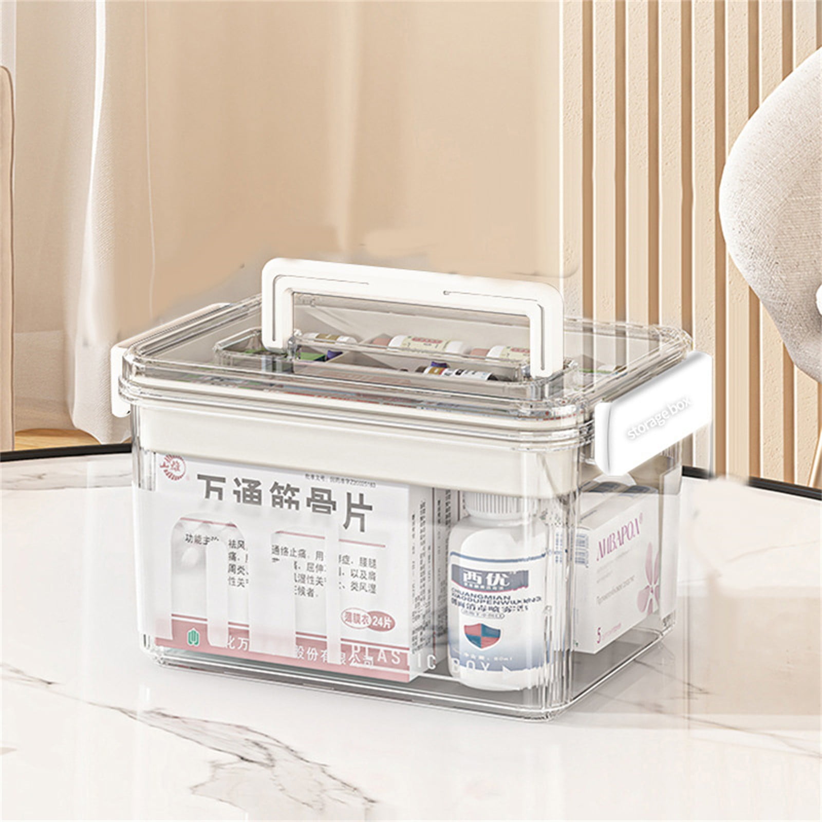 Portable Medicine Box, Ongmies Storage Box Transparent Kit Storage ...
