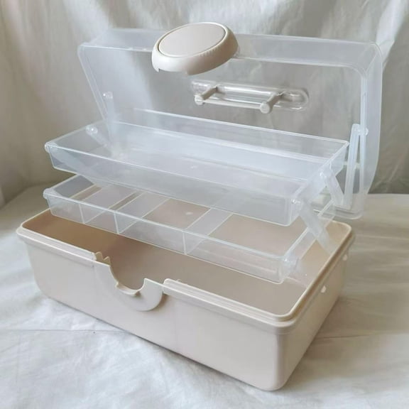 Portable Medicine Cabinet Organizer, Empty Plastic First Aid Kit, Storage Box for Dormitory, Home, Travel, Family Emergencies