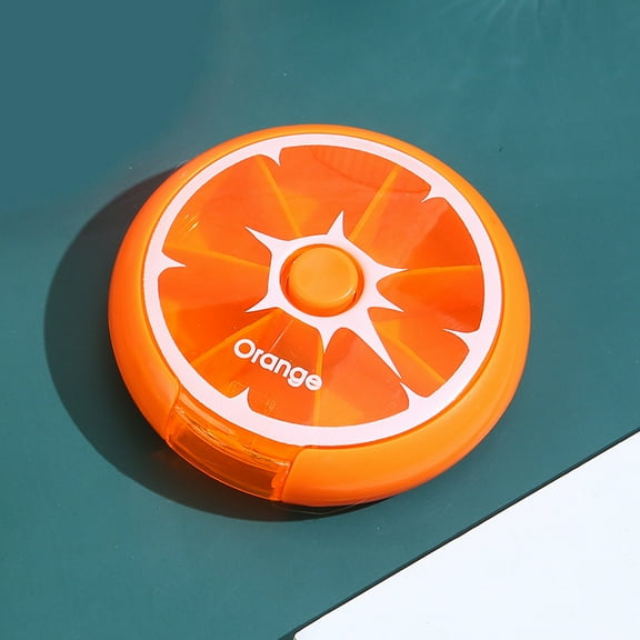 Portable Medicine Pill Outdoor Case Storage Boxes Organizer orange