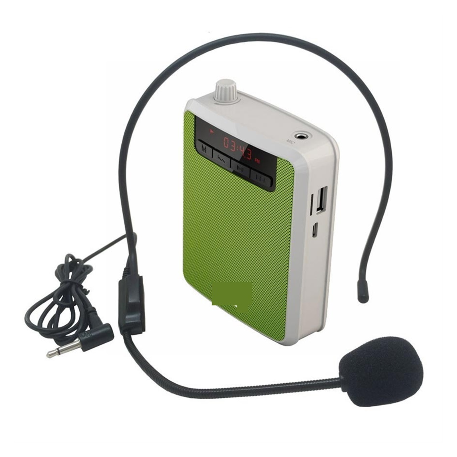 Portable Megaphone Voice Amplifier Band Waist Radio Clip Support FM TF MP3 Speaker Power Bank Tour Guides, Teachers ,Easy to Operate