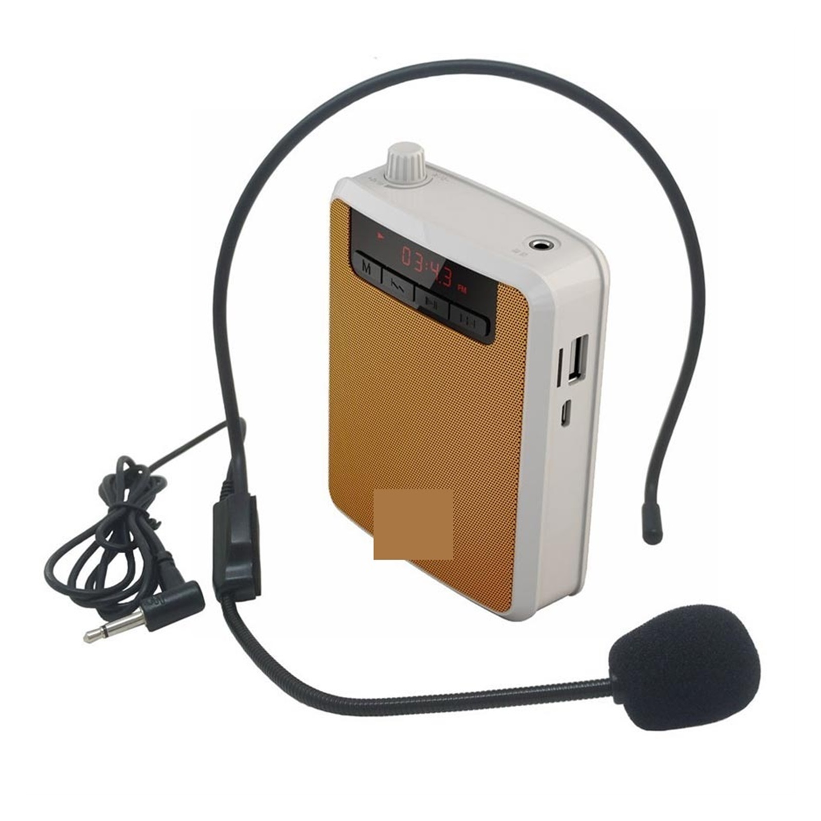 Portable Megaphone Voice Amplifier Band Waist Radio Clip Support FM TF MP3 Speaker Power Bank Tour Guides, Teachers ,Easy to Operate