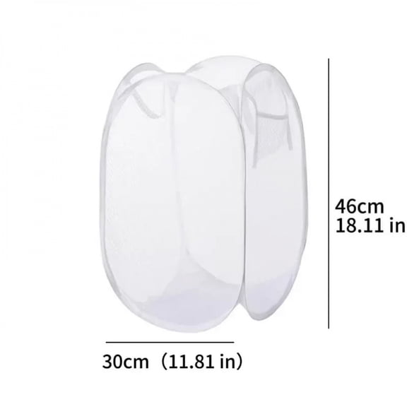 Portable Mesh Pop Up Laundry Hamper Wide Opening Breathable Collapsible Space-Saving Laundry Basket Dorm Travel Bathroom Items