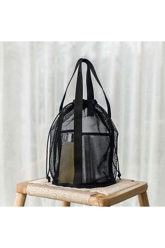 Portable Mesh Shower Caddy Storage Bag Hanging Toiletry Bag for College Dorms Travel Gym & Camping Quick-Dry Bathroom Organizer for Beach Swimming Essential Shower Tote Beach Bag