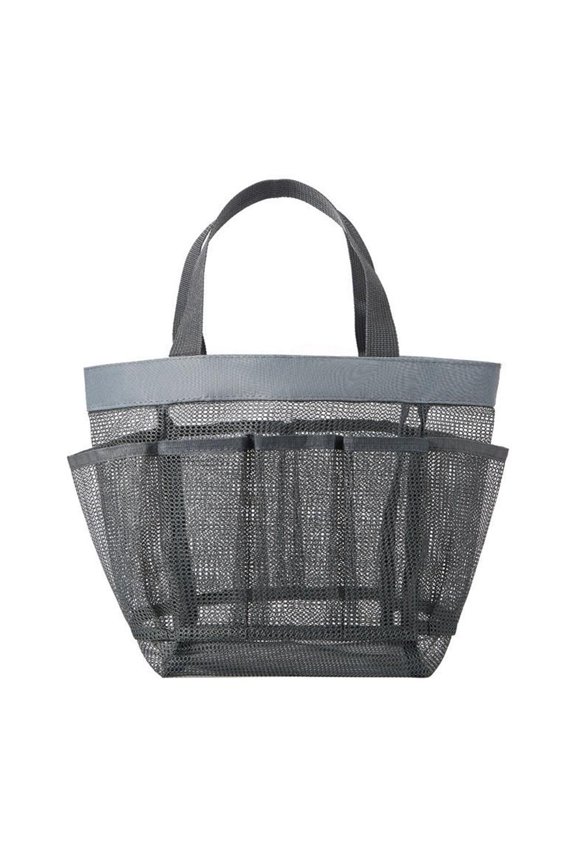 Portable Mesh Shower Caddy Tote Bag for Dorm, Gym, Travel - 7 Pockets, Quick Dry Hanging Organizer