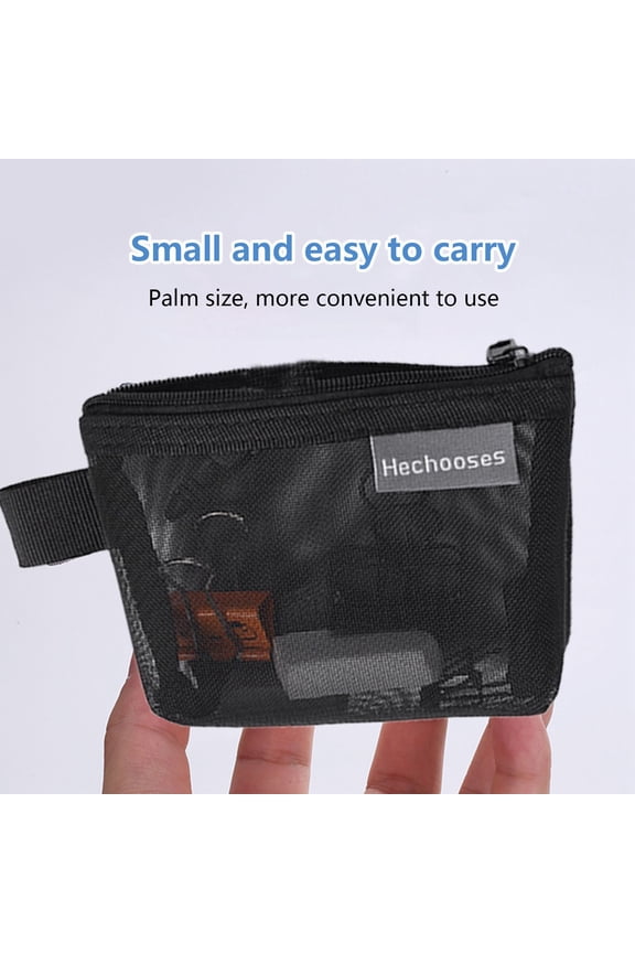 Portable Mesh Storage Bag Black,1X Storage Bag,Portable Mesh Storage Bag Mesh Zipper Pouch Mini Mesh Pouch Purse Multi Purpose Small Storage Bag for Home Study Travel Accessories Organizer