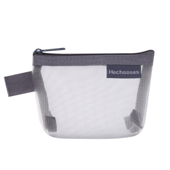 Portable Mesh Storage Bag | Nylon 3D Triangular Coin Purse | Large-Capacity Key & Card Organizer | Transparent Zipper Pouch (12x8x3cm)