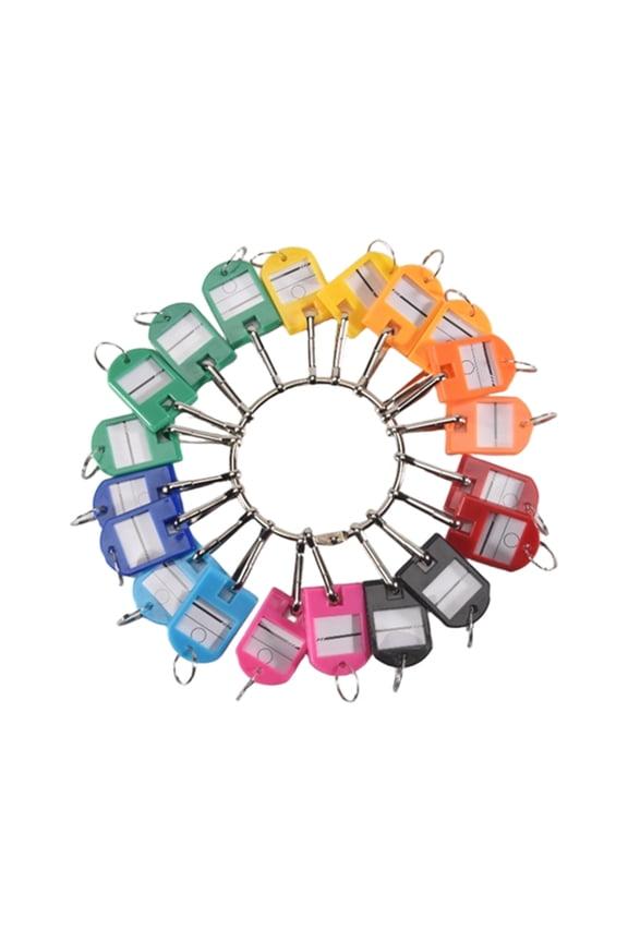 Portable Metal Ring Key Organizer with 20 Spring Hooks & Tags and Label Window