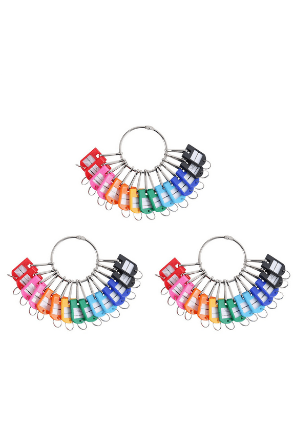 Portable Metal Ring Key Organizer with 60 Spring Hooks & Key Tags with Ring and Label Window