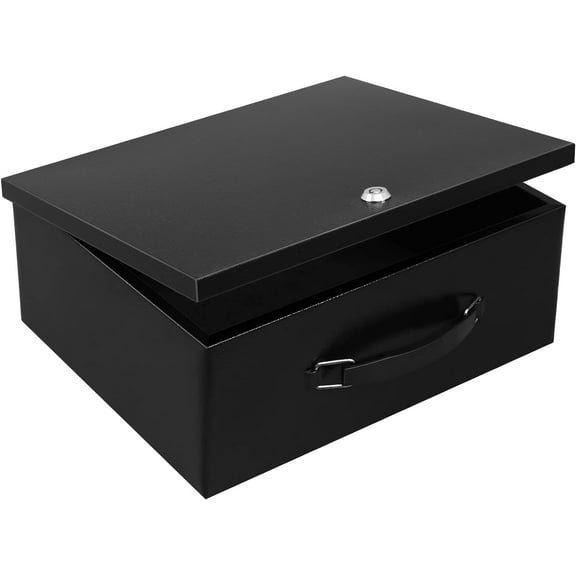 Portable Metal Safe Box with Key Lock Fire Resistant Storage X Large 13.2 x 11 x 5.1 Inches Black Bestseling