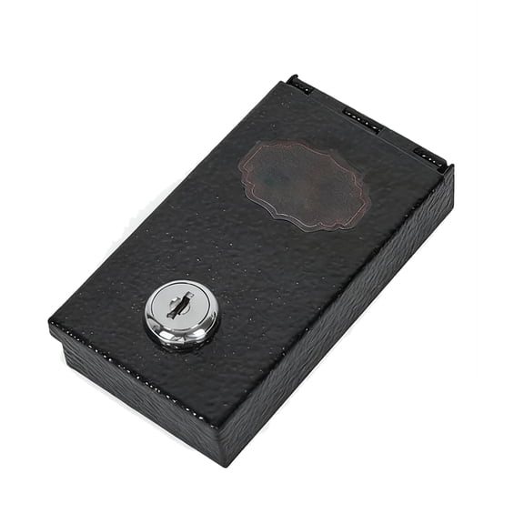 Portable Metal Security Box for Valuables Pocket Size Lockable Cash Holder Travel Single Row Currency Tray