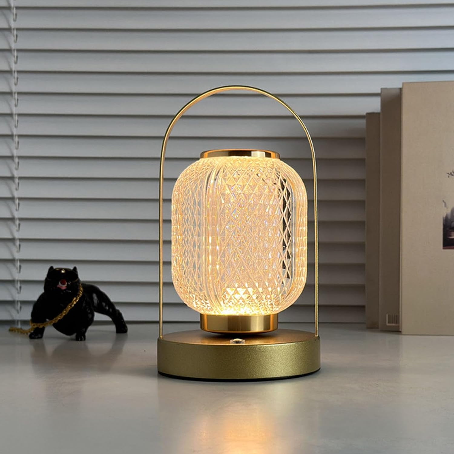 Portable Metal Table Lamp,3 Colors Small Lamp for Bedroom Lamp,Stepless Dimming Touch,2000mAh Rechargeable Battery Powered Portable LED Desk Lamp for Living Room Home Outdoor