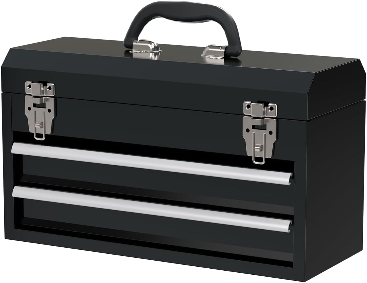 Portable Metal Tool Box，2Drawer Steel Organization Micro Tool Chest