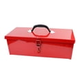 thumbnail image 1 of Portable Metal Tool Box Case With Sturdy Handle Suitable For Garage Truck & Camping Use Hobbyists And Repair Enthusiasts, 1 of 8