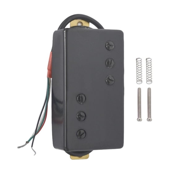 Portable Metallic Guitar Neck Bridge Pickup Two Line 3+3 Brass Cover Double Coil Guitar Pickup Easy Installation