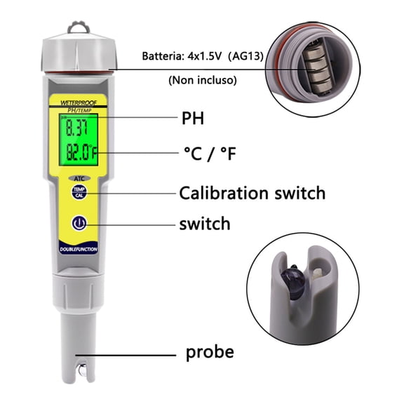 Portable Meter Acid Alkali Meter Tester Accurate Testing for Quality Controls Precise Measurements Tool