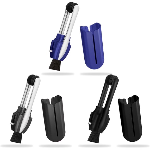 Portable Microfiber Eyeglass Cleaner (3 Count), Efficient and Durable Carbon Microfiber Technology, Lens Cleaner with Carbon Microfiber Tech and Mini Sunglasses Brush Cleaning Tool