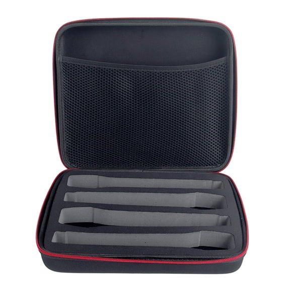 Portable Microphone Case Box for Handheld Mic Travel Storage Bag Sleeve Mic Bag Protective Storage Box Shockproof Carrying Pouch 4-Compartment