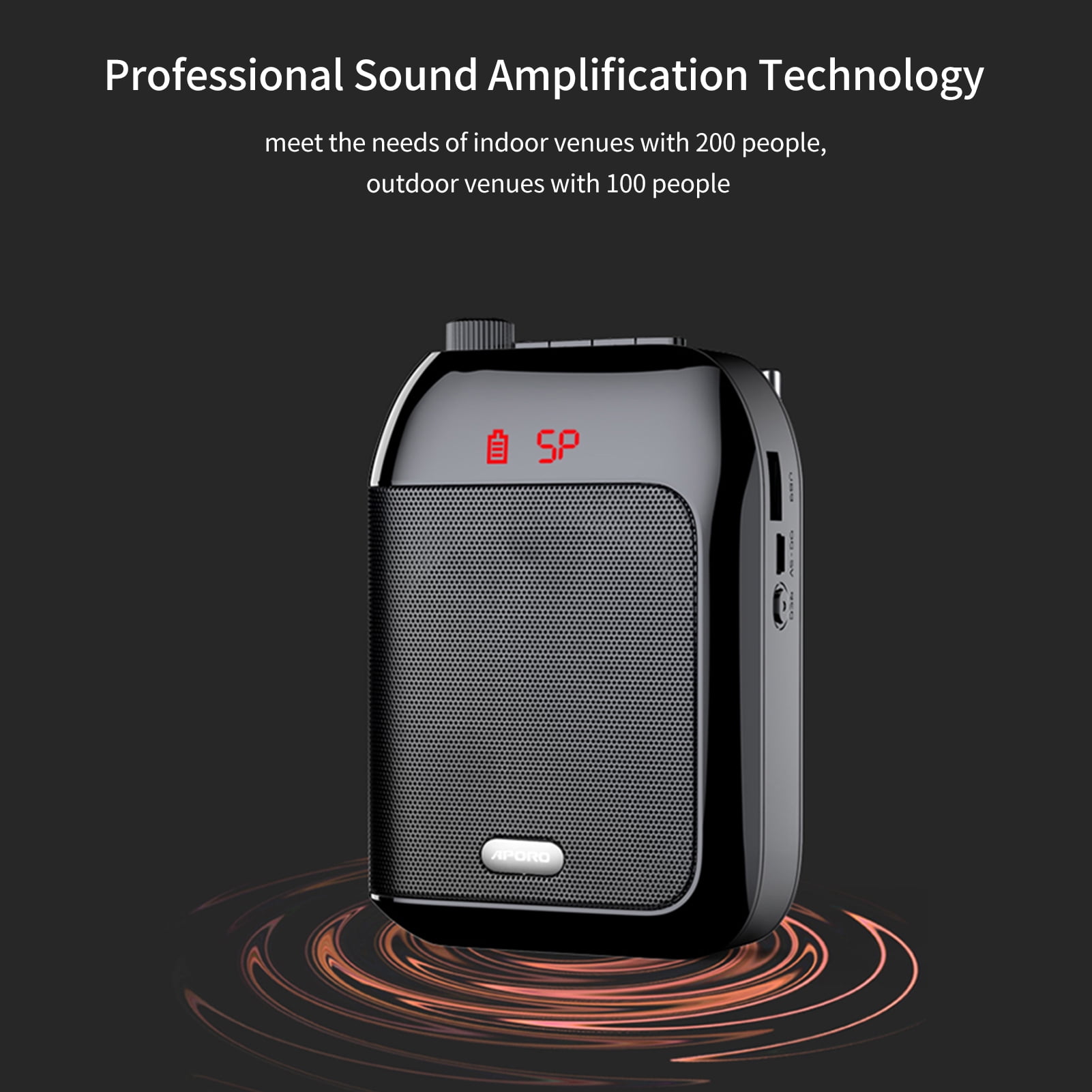 Portable Microphone Voice Portable Voice Speaker Amplifier for Teachers with Wired Microphone Headset Waistband Rechargeable Personal BT Speaker Support Music Recording for Classroom Meeting Training