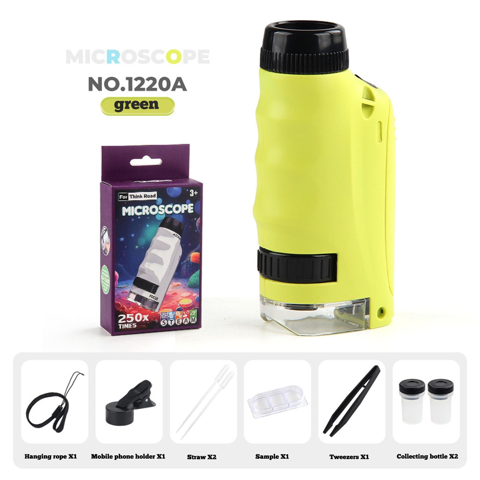 Portable Microscope for Kids - Educational Science Toy with 250x ...