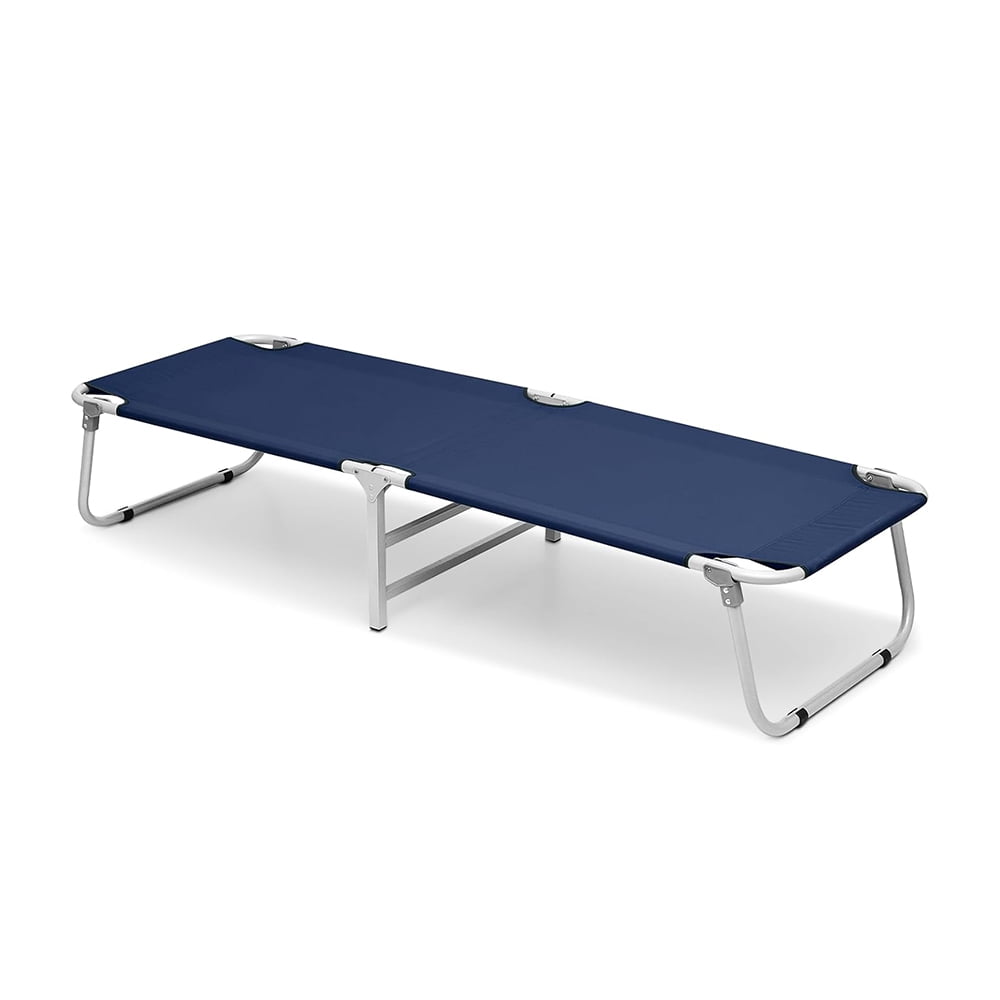 Portable Military Fold Up Camping Bed Cot, Folding Tent Camping Cot Bed with Free Storage Bag, Navy