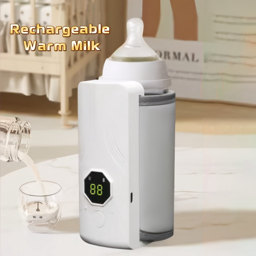 Portable Milk Bottle Warmer – LCD Digital Display, USB-Rechargeable Bottle Heater, Constant-Temperature Warming Tool