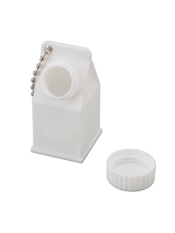 Portable Milk Carton Box Keychain Adorable Lightweight Storage Case for Keys Coins Earbuds Perfect Daily Accessories for Home Travel and Commuting White