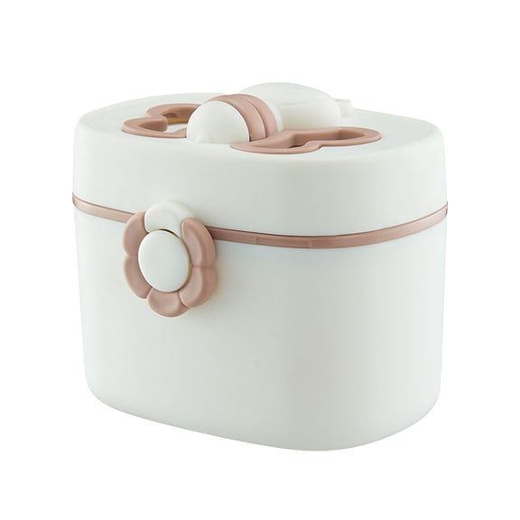 Portable Milk Powder Formula Dispenser for Travel Storage Container Going Out To Go Pots, 10.2×9.5×11.5 cm, White-Small