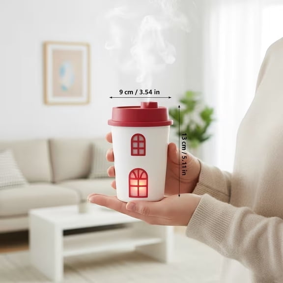 Portable Milk Tea Cup Humidifier | USB Aromatherapy Diffuser with 7-Color Ambient Light for Home and Office Use