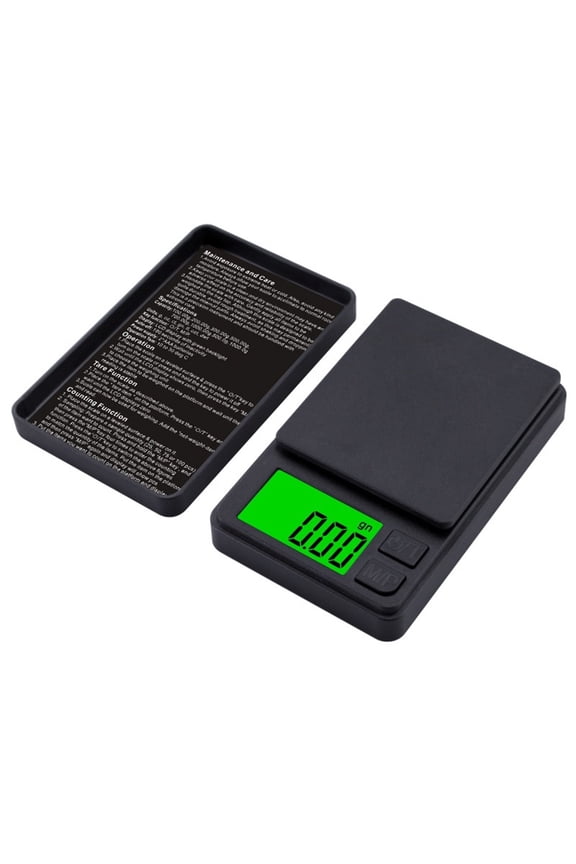 Portable Milligram Scale 500g/0.01g, Gram Scale with 7 Units, High Precision Powder Scale with Cover, Backlit LCDBattery not included