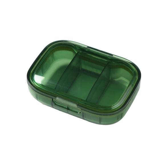 Portable Mini 3-Compartment Pill Organizer Box, Sealed Container for Travel and Small Item Storage and Organization