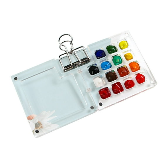 Portable Mini Acrylic Watercolor Paint Set with Metal Clip - 8/15 Color Removable Travel Palette for Artists and Sketching