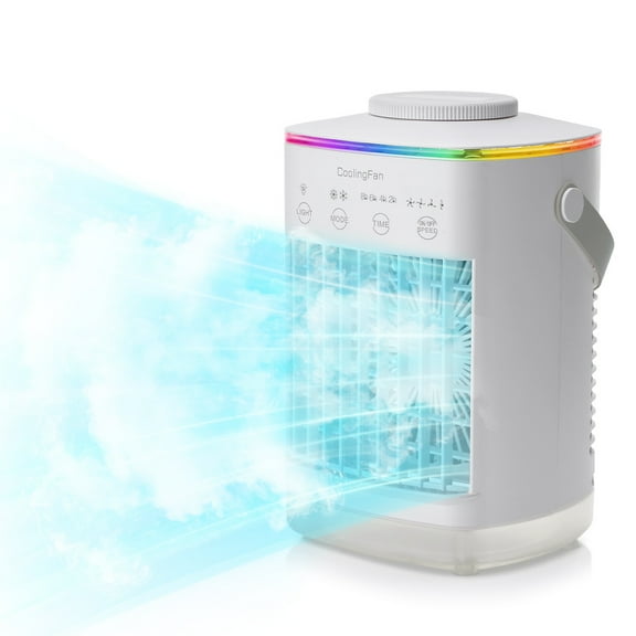 Portable Mini Air Cooler - 3-in-1 Compact Evaporative Cooler, Humidifier, and Fan for Home, Office, and Outdoors