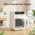thumbnail image 1 of Portable Mini Air Cooler, 3-in-1 Personal Evaporative Air Conditioner with Humidifier, 500ml Quiet Cooling Fan for Home Office Dorm Desk Bedroom Camping, 1 of 11