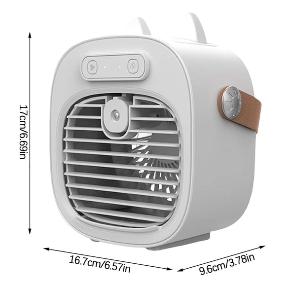 Portable Mini Air Cooler with Humidifier - Quiet USB-Powered Desktop Fan for Home, Office, and Travel