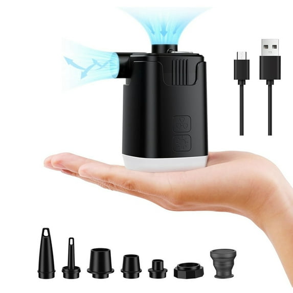 Portable Mini Air Pump for Inflatables:Build in 4000MAh Battery Rechargeable, 2 Inflation Mode Stronger/Normal