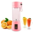 thumbnail image 1 of Portable Mini Blender,Smoothie Blender-Two Blades in 3D, Mini Travel Personal Blender with USB Rechargeable Batteries,Household Fruit Mixer,Detachable Cup,USB Juicer Cup(Pink), 1 of 5