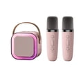 thumbnail image 1 of Portable Mini Bluetooth Karaoke Speaker with 2 Wireless Microphones, Stereo Deep Bass Voice Changer Small Rechargeable Singing Machine for Family Party Travel Outdoor Kids Birthday, 1 of 10