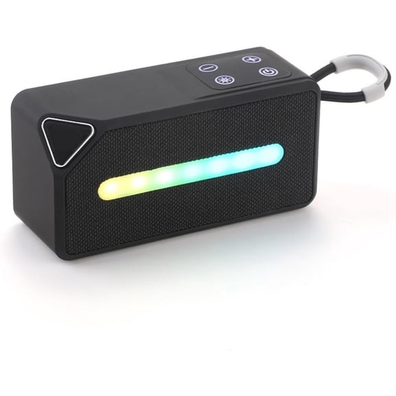 Portable Mini Bluetooth Speaker, Wireless Subwoofer with FM Radio,Led Color Light, Support TF Card,USB,Playback,TWS,Hands-Free Calling, Speaker for Home/Outdoor/Party/Beach, Gifts for Adults, Black