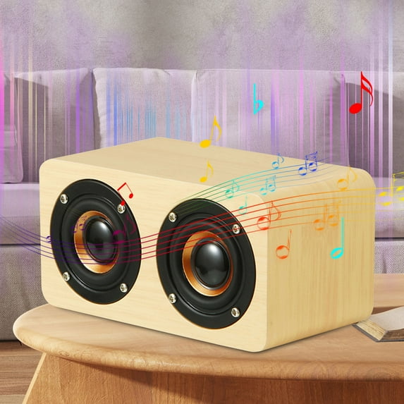 Portable Bluetooth Speaker, Wooden Design, 10W HD Sound, Built-in Mic, 10H Playtime, Wireless, for Home, Travel, Outdoor, Camping, Party