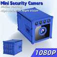 thumbnail image 1 of Portable Mini Camera (Blue)- 1080P WiFi Cam, Night Vision Motion Detection, APP Remote View & 128GB SD Supported, 1 of 9