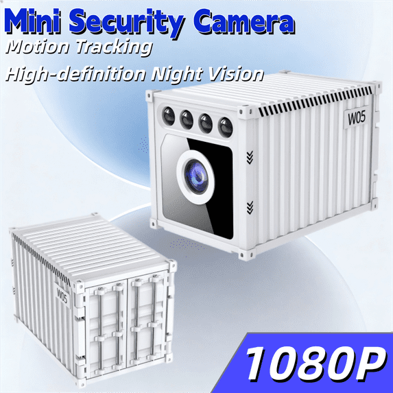 Portable Mini Camera (White)- 1080P WiFi Cam, Night Vision Motion Detection, APP Remote View & 128GB SD Supported